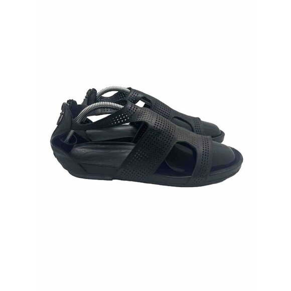 Kudeta Women's Lazer Cut Leather Sandals Sz 41 EU 10 US Gladiator Style Zip Up - Picture 1 of 8
